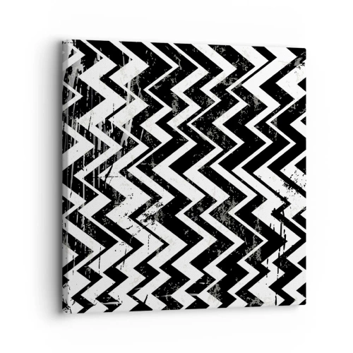 Tablou pe pânză - Zig-alb, zag-negru - 30x30 cm