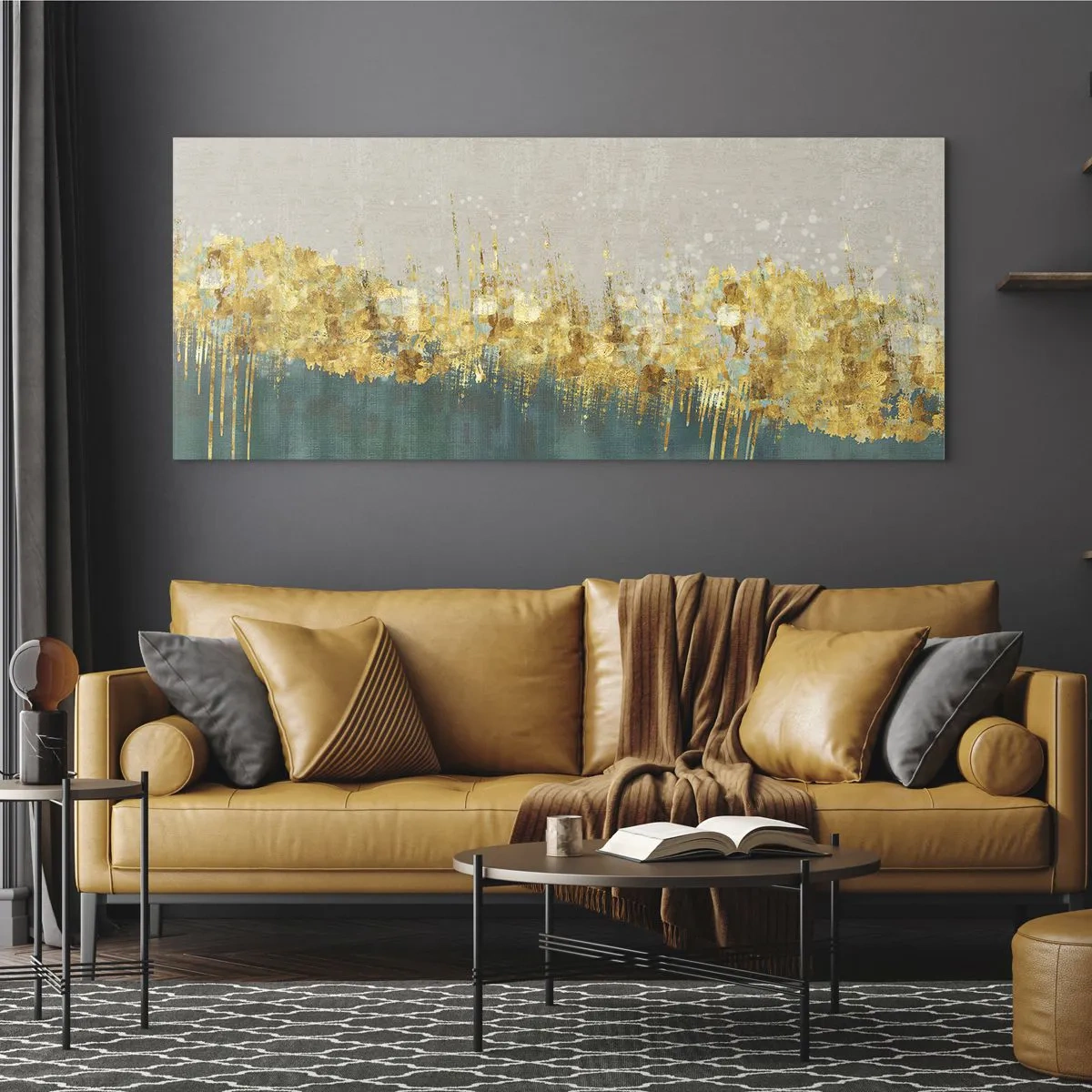 Tablou pe sticlă - Frontiera de aur - 90x30 cm