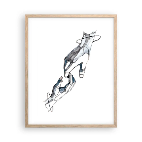 Poster în ramă de stejar deschis - Gest frumos - 40x50 cm