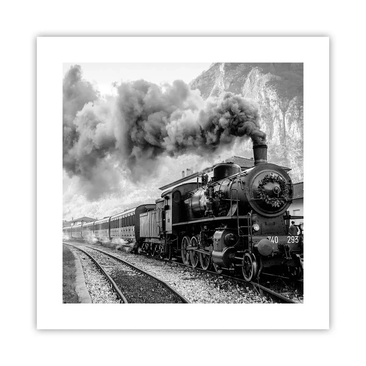 Poster - La gară... - 40x40 cm