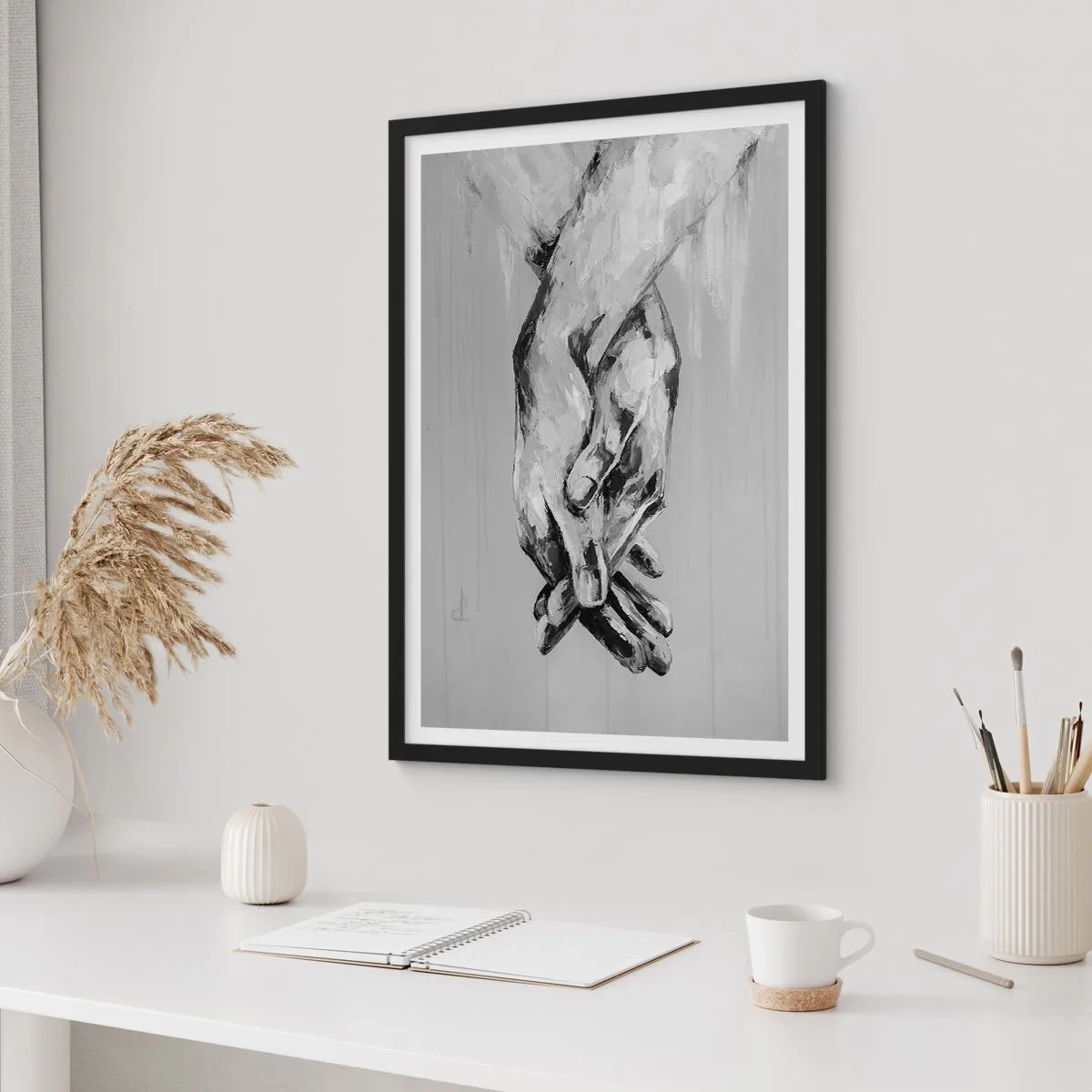 Poster în ramă neagră - Începutul... - 61x91 cm