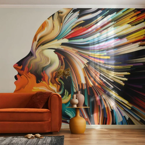 Tapet Autoadeziv Deluxe Sticker - O explozie de imaginație - Abstracția, Femeie, Grafică - 250x175 cm