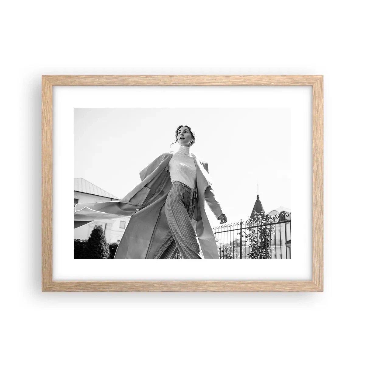 Poster în ramă de stejar deschis - Vii cu mine? - 40x30 cm