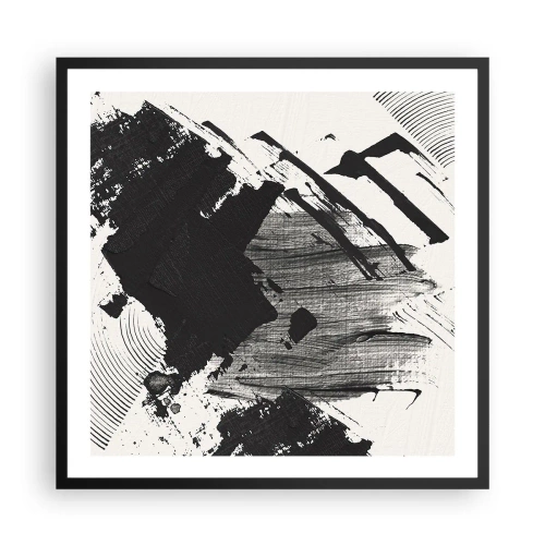 Poster în ramă neagră - Abstracție - expresie de negru - 60x60 cm