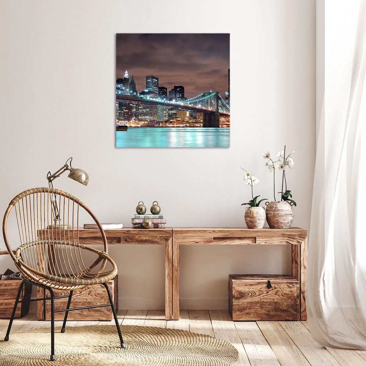 Tablou pe pânză - Luminile marelui oraș - 60x60 cm