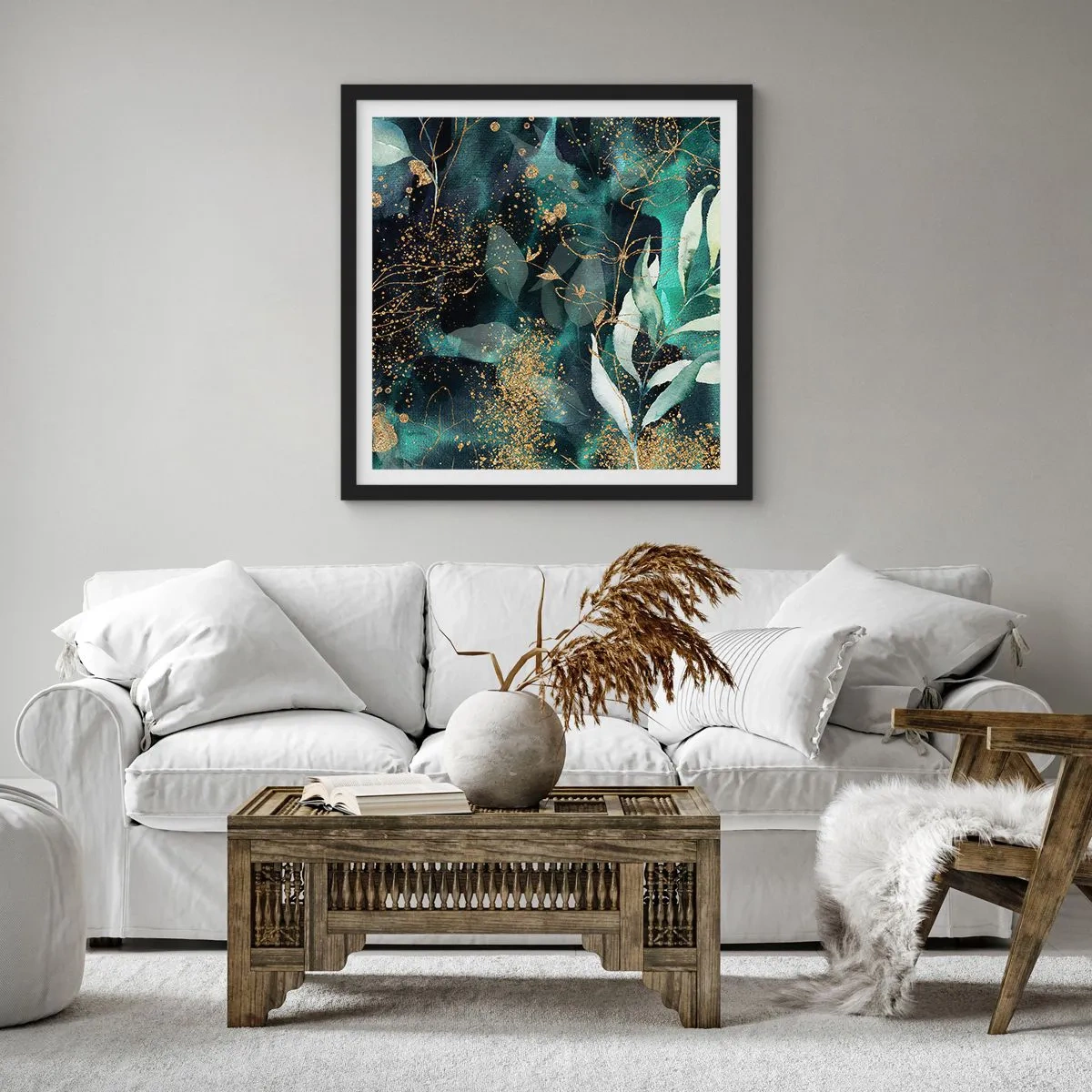 Poster în ramă neagră - Grădina fermecată - 30x30 cm