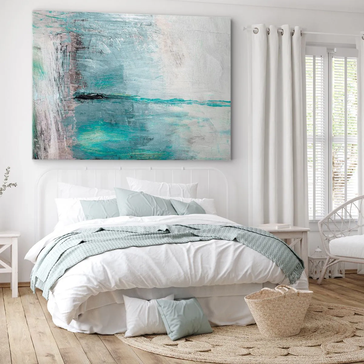 Tablou pe pânză - Orizontal în albastru - 120x80 cm