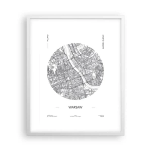 Poster în ramă albă - Anatomia Varșoviei - 40x50 cm