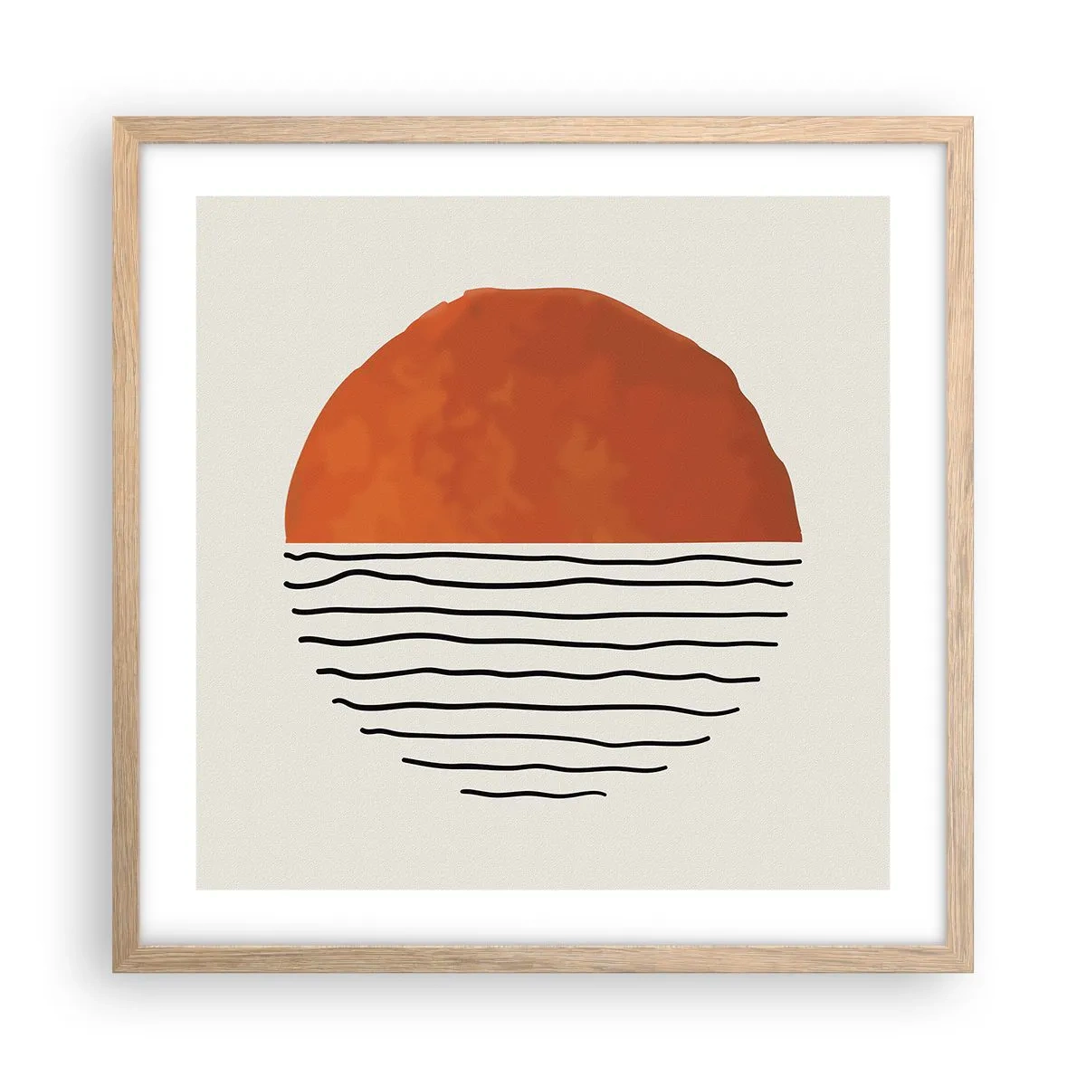 Poster în ramă de stejar deschis - În stil japonez - 50x50 cm