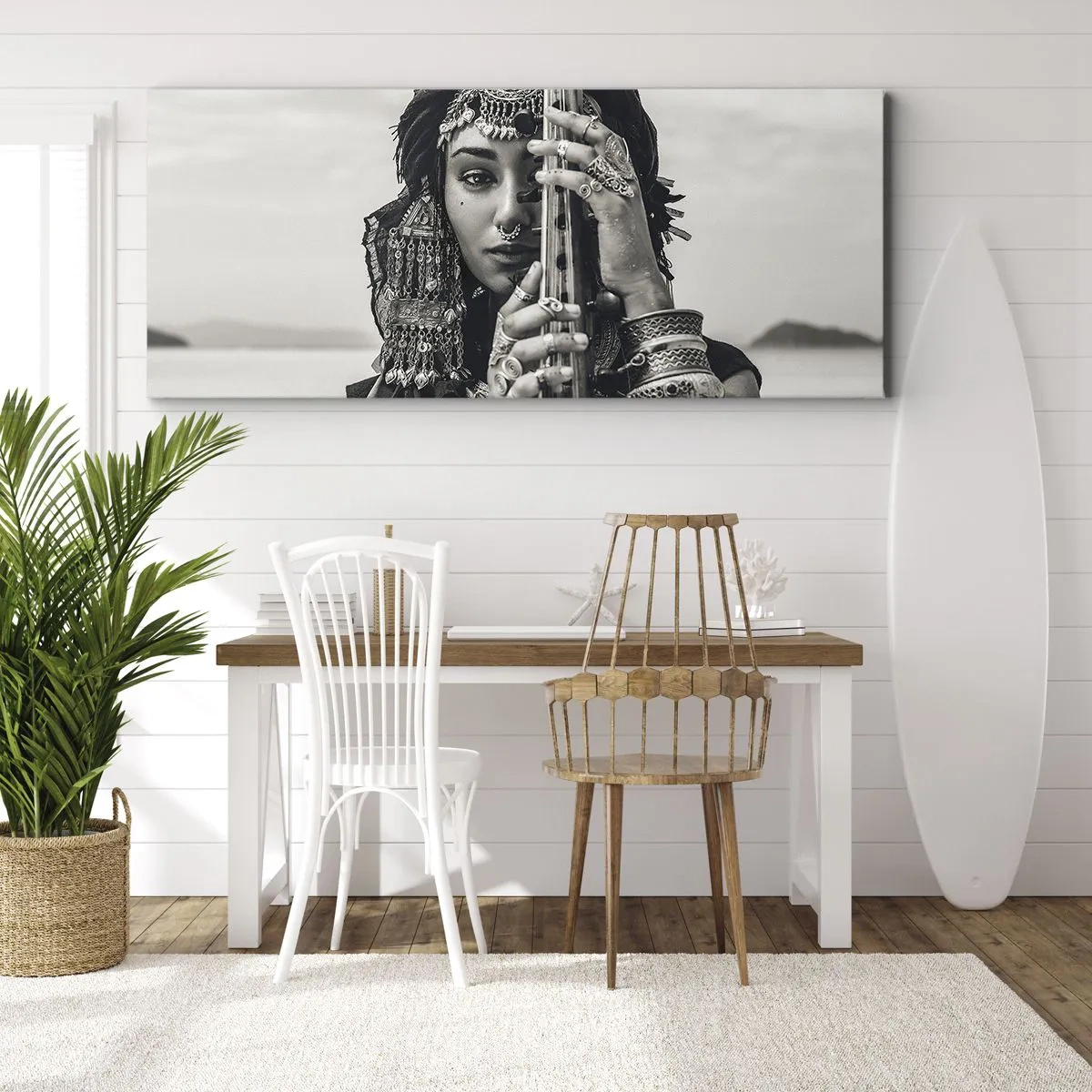 Tablou pe pânză - Muzica orientală în sine - 160x50 cm