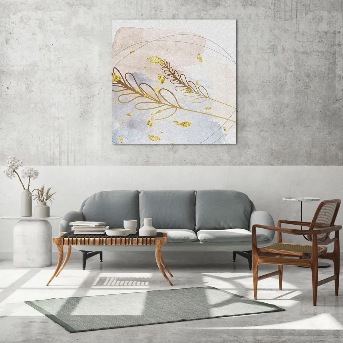 Tablou pe sticlă - Suflul de aur - 40x40 cm