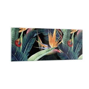 Tablou pe sticlă - Florile de flacără ale tropicelor - 100x40 cm