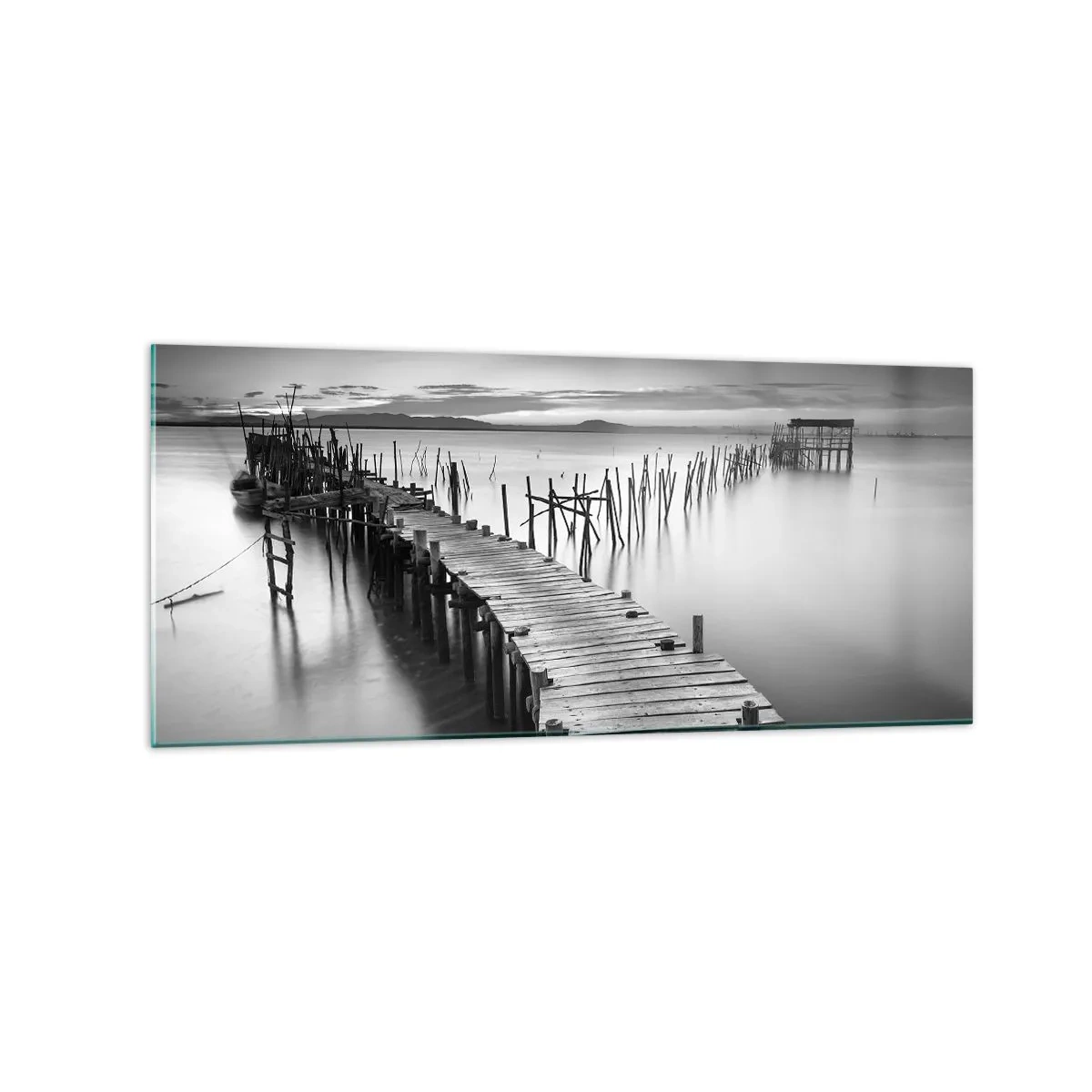 Tablou pe sticlă - Liniștea unui țărm uitat - 120x50 cm