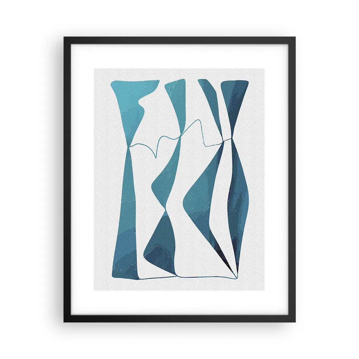 Poster în ramă neagră - Abstracție: relație turcoaz - 40x50 cm