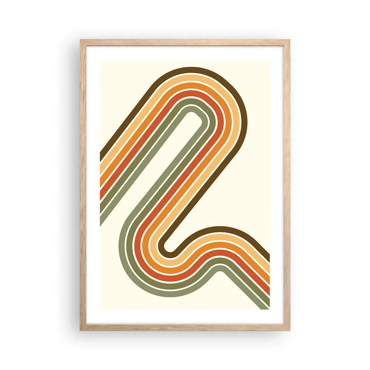 Poster în ramă de stejar deschis - Cu zigzag până la destinație - 50x70 cm