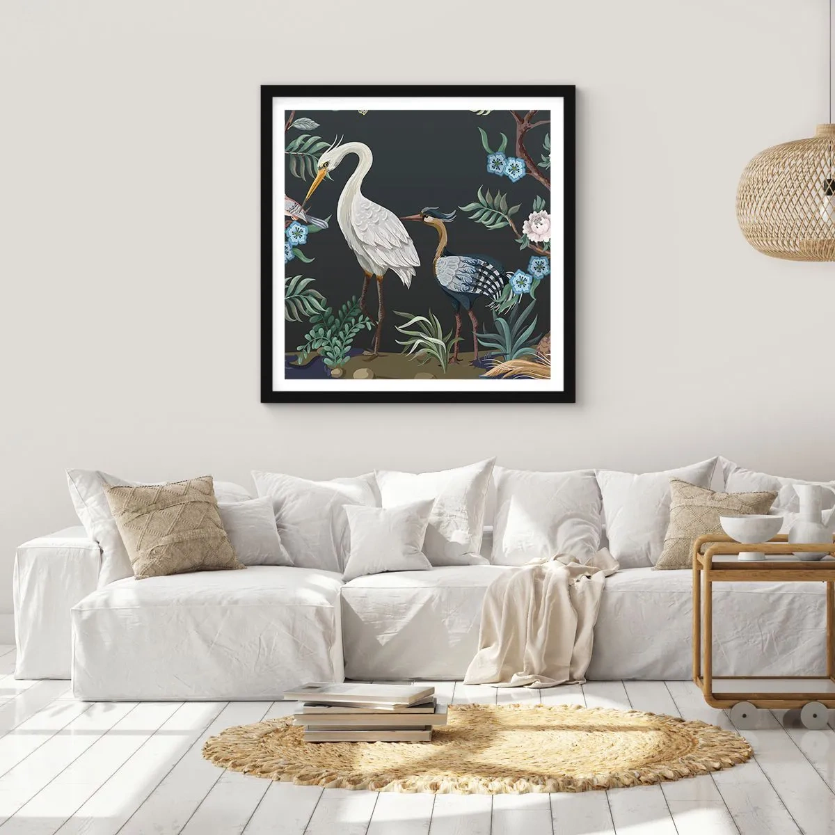 Poster în ramă neagră - Parada păsărilor - 30x30 cm