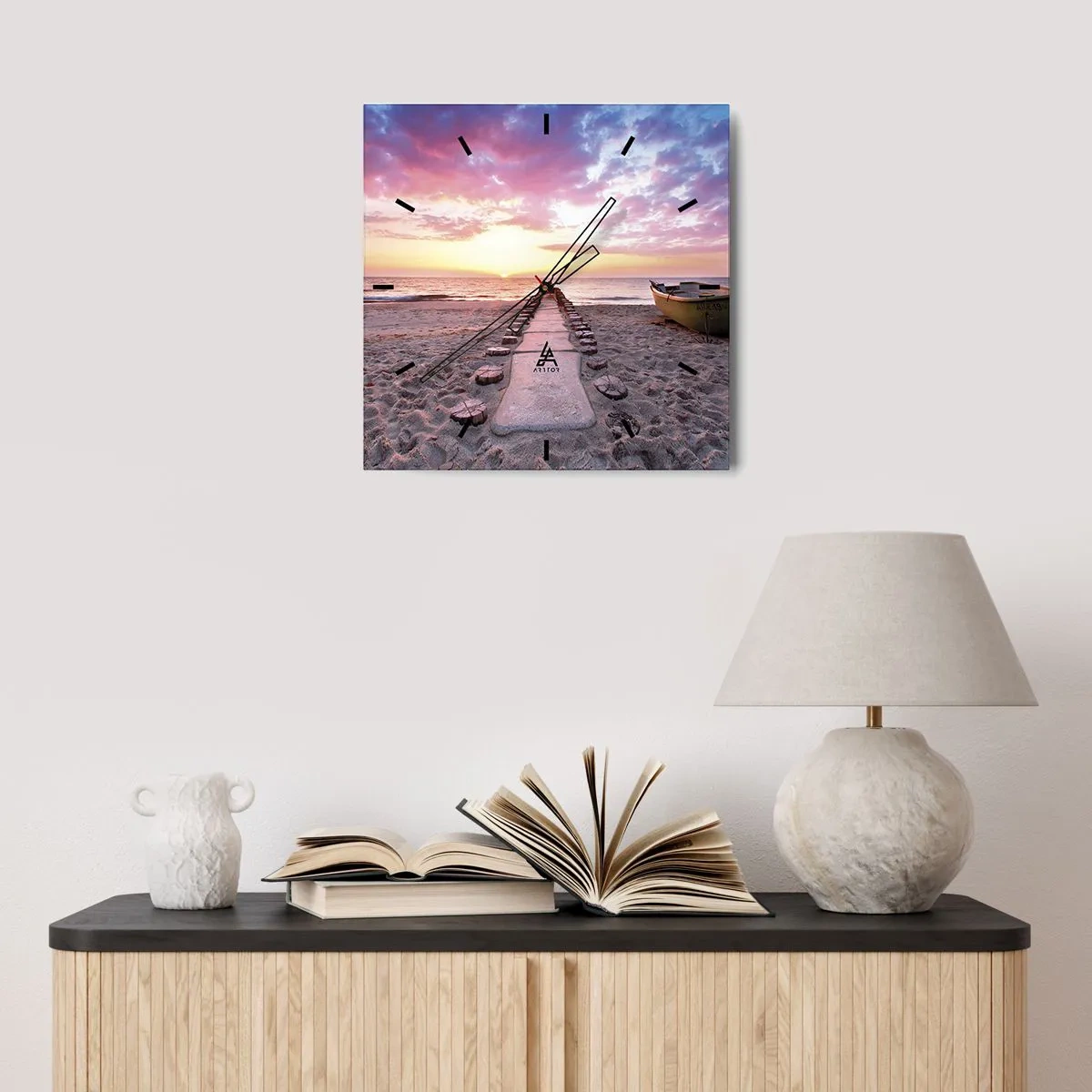 Ceas de perete - Ceas pe sticlă - Un moment de experiență profundă - 40x40 cm