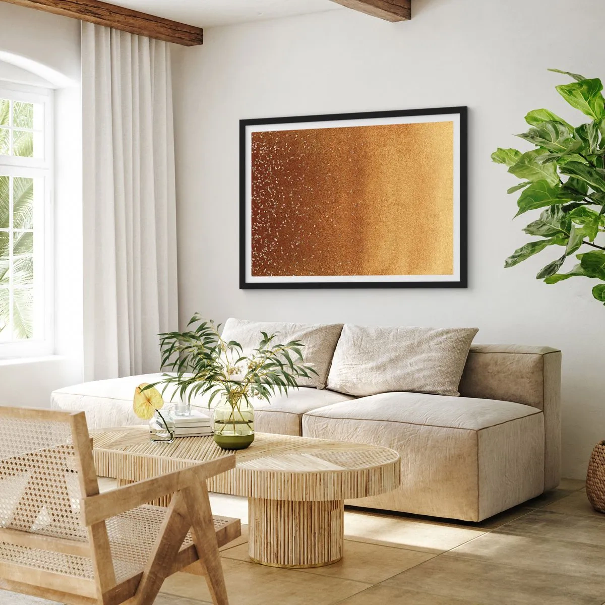 Poster în ramă neagră - Nașterea luminii - 70x50 cm