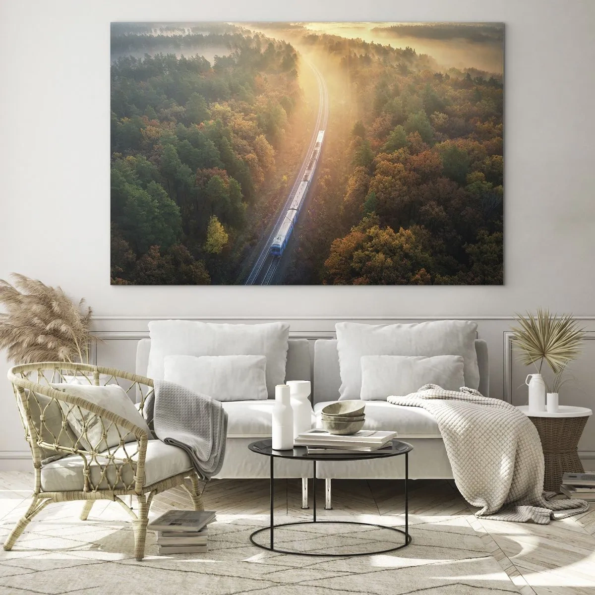 Tablou pe sticlă - Călătorie de toamnă - 100x70 cm