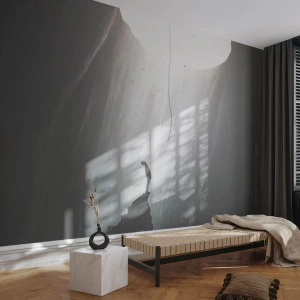 Tapet Standard Eco - Silueta unui bărbat pe o stâncă iluminată de lumina de sus - 100x70cm - Există întotdeauna o cale de ieșire - Decorațiune modernă pentru perete pentru living și dormitor ARTTOR