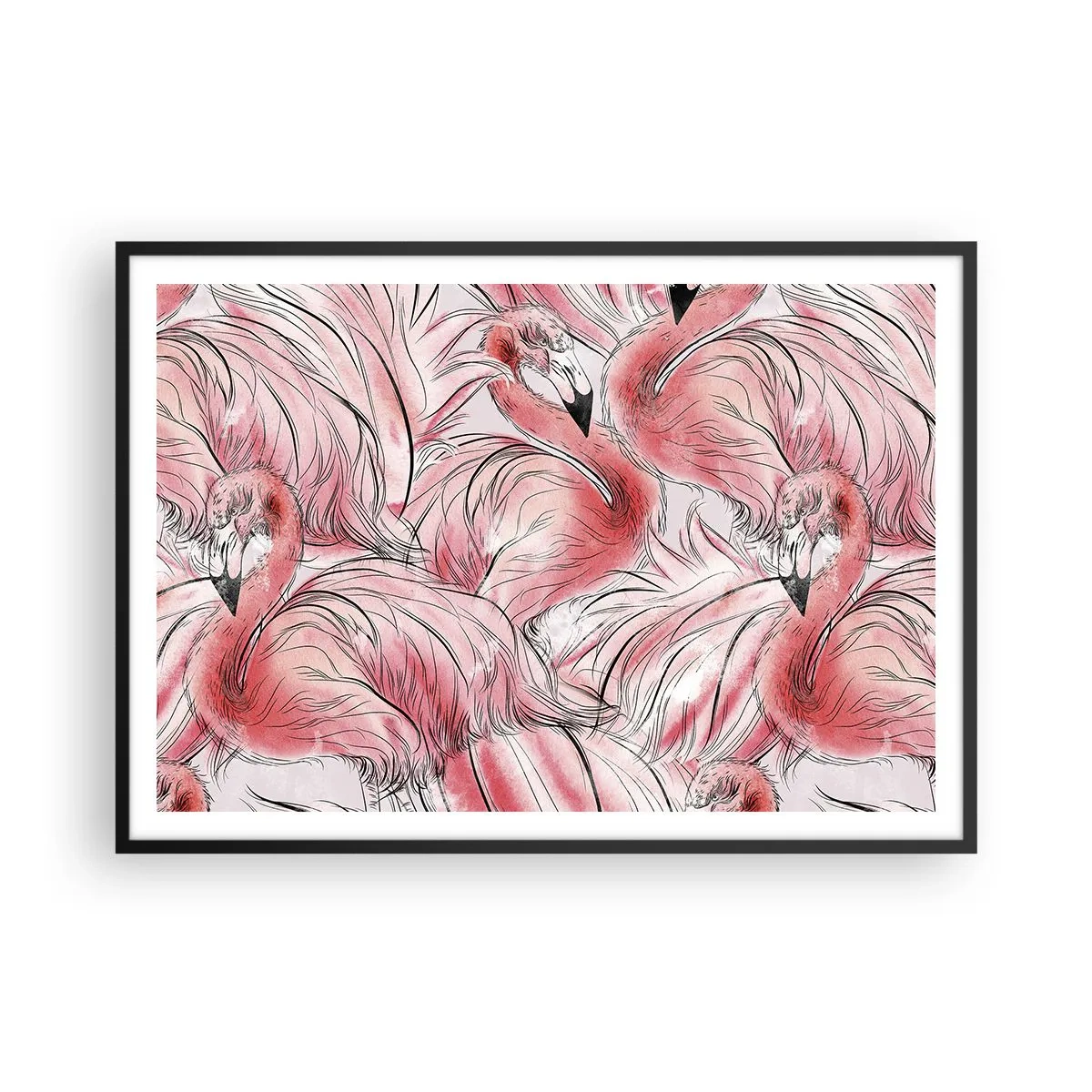 Poster în ramă neagră - Corpul de balet al păsărilor - 100x70 cm
