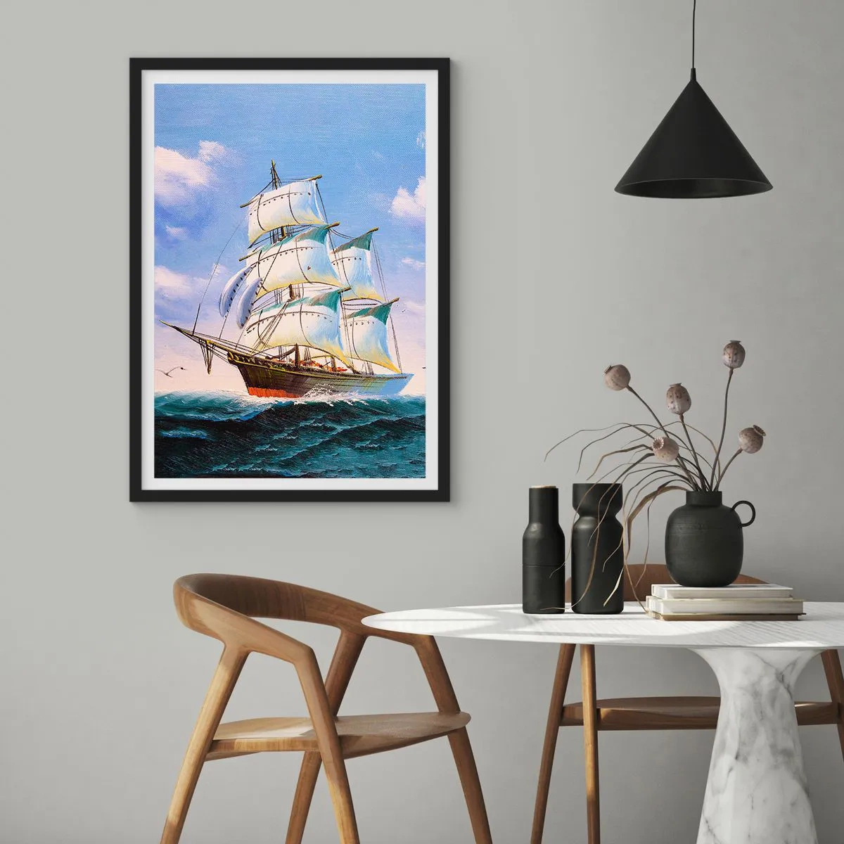 Poster în ramă neagră - Cu mândrie în vânt - 50x70 cm