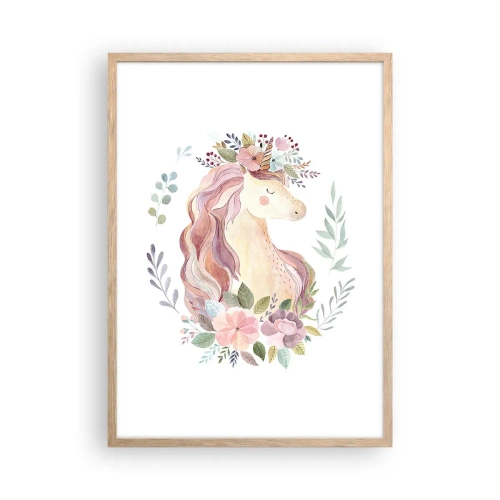 Poster în ramă de stejar deschis - O invitație în lumea basmelor - 50x70 cm