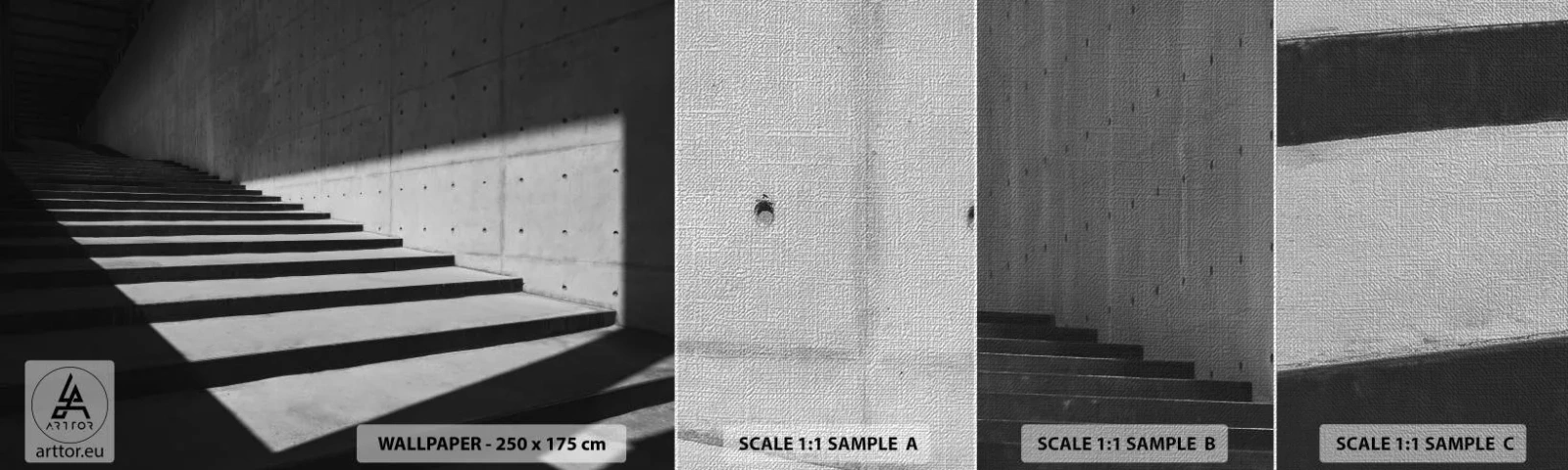 Mostră tapet Premium Canvas - Frumusețea brută a modernismului - Industrial, Arhitectură, Scări - 100x30 cm