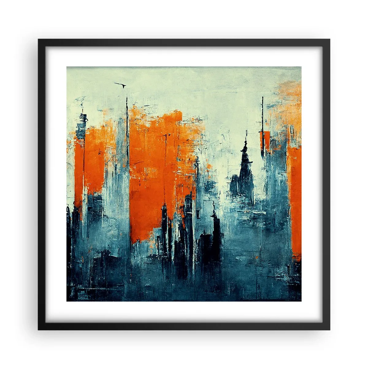 Poster în ramă neagră - Peisaj modern - 50x50 cm