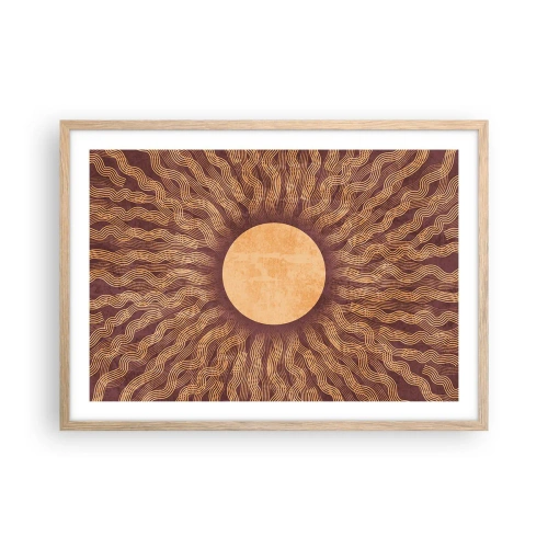 Poster în ramă de stejar deschis - Icoana soarelui - 70x50 cm