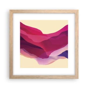 Poster în ramă de stejar deschis - Valuri de violet - 30x30 cm