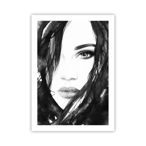 Poster - Studiu unei dame în alb și negru - 50x70 cm