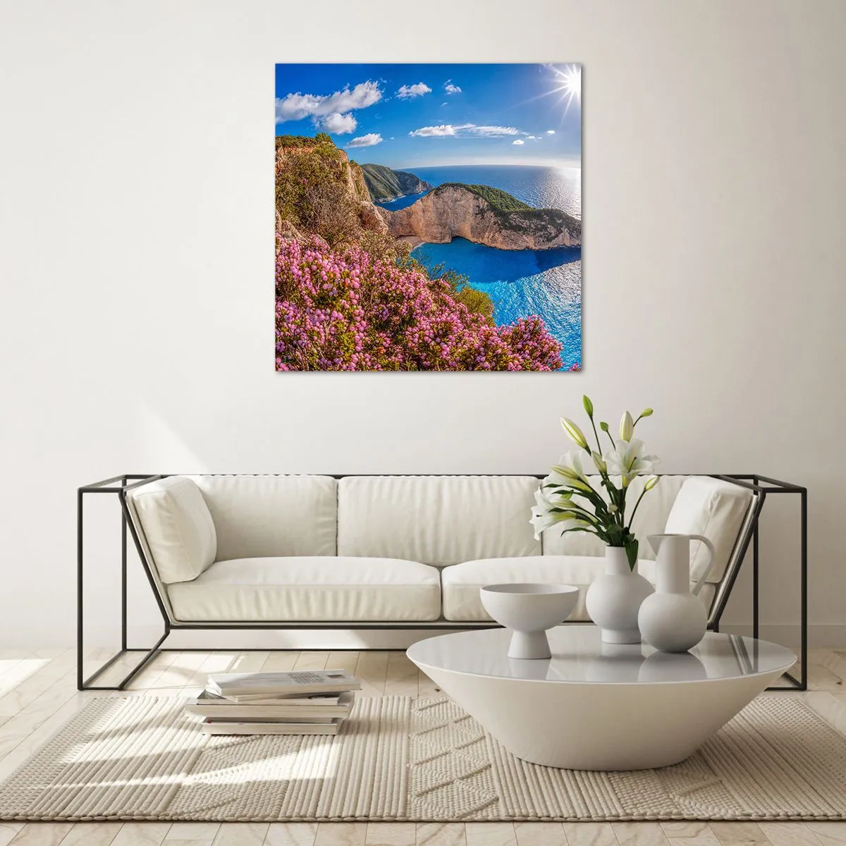 Tablou pe sticlă - Marea mea vacanță grecească - 70x70 cm