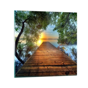 Tablou pe sticlă - Nu te grăbi, stai jos - 30x30 cm