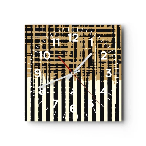 Ceas de perete - Ceas pe sticlă - Abstracție arhitecturală - 40x40 cm