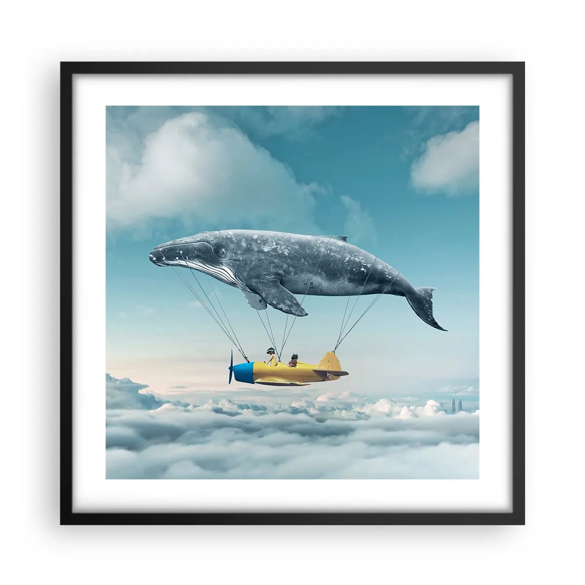 Poster în ramă neagră - De ce nu? - 50x50 cm