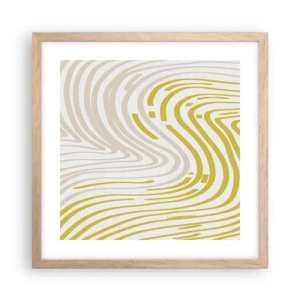 Poster în ramă de stejar deschis - Compoziție cu cambrare ușoară - 40x40 cm