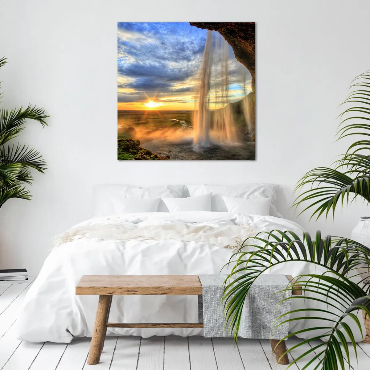 Tablou pe pânză - Lumea din spatele vălului de picături - 60x60 cm