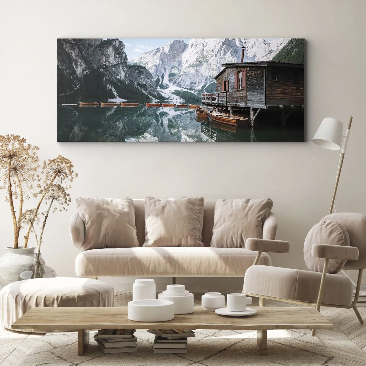 Tablou pe pânză - Dimineață cristalină de munte - 160x50 cm
