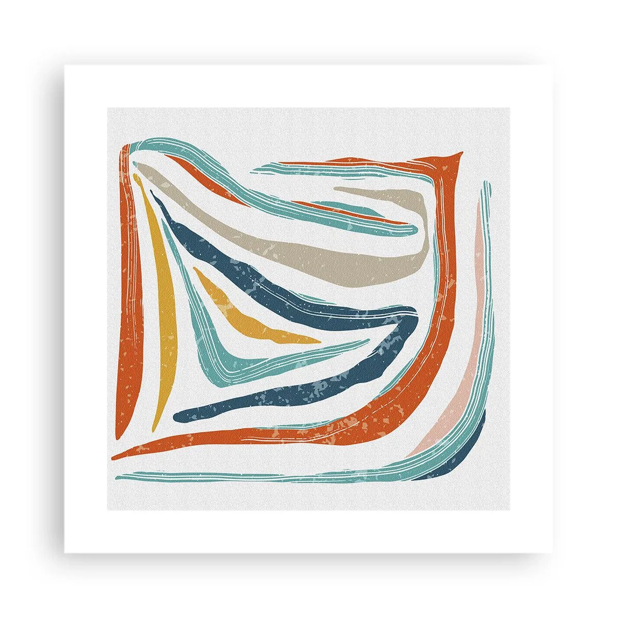 Poster - Abstracție prietenoasă și zâmbitoare - 40x40 cm