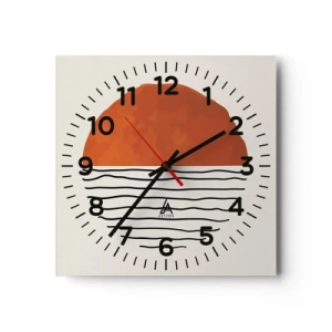 Ceas de perete - Ceas pe sticlă - În stil japonez - 30x30 cm