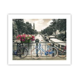 Poster - Culorile unui canal din Amsterdam - 50x40 cm