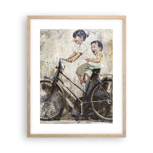 Poster în ramă de stejar deschis - Adevărat sau fals? - 40x50 cm