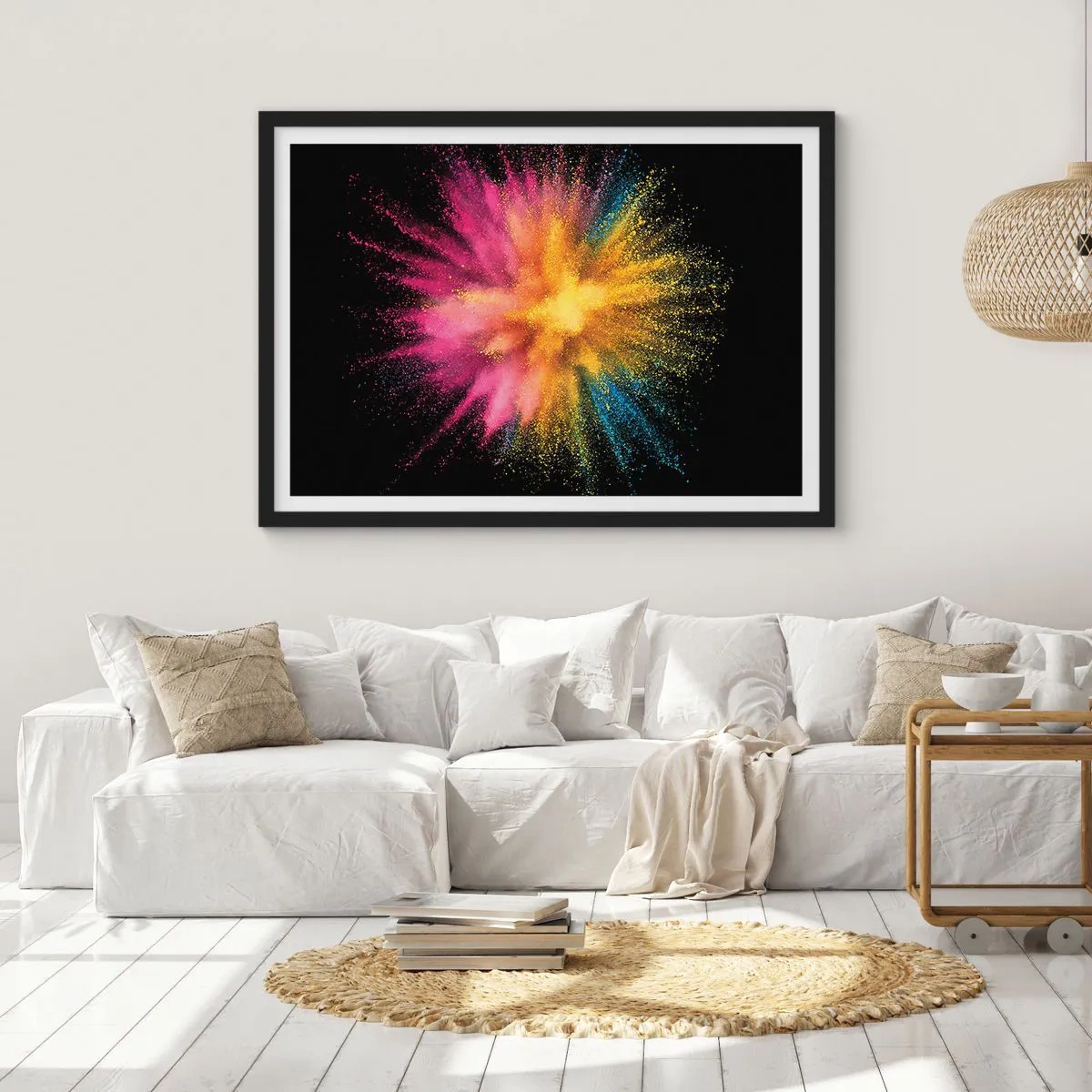 Poster în ramă neagră - Nașterea culorii  - 50x40 cm