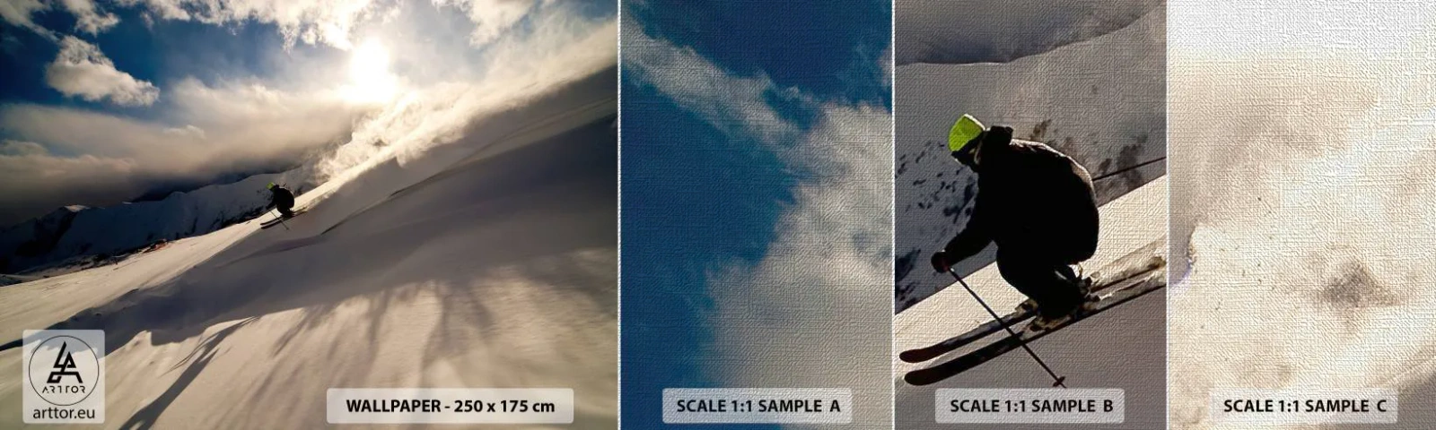 Mostră tapet Premium Canvas - Provocarea munților - Sport și Hobby-uri, Munţi, Alpi - 100x30 cm