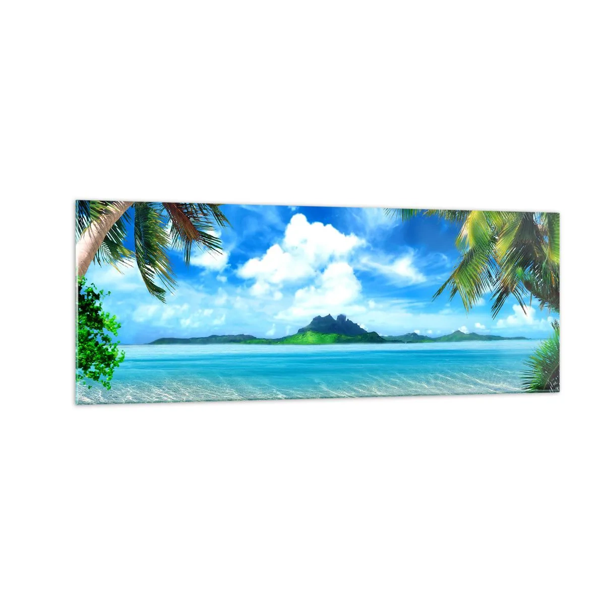 Tablou pe sticlă - Azur de la tropice - 140x50 cm
