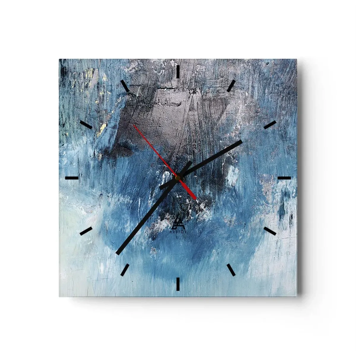 Ceas de perete - Ceas pe sticlă - Rapsodie albastră - 30x30 cm