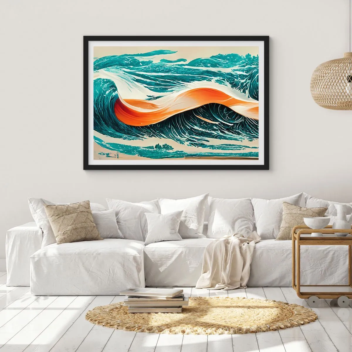 Poster în ramă neagră - Visul unui surfer - 70x50 cm
