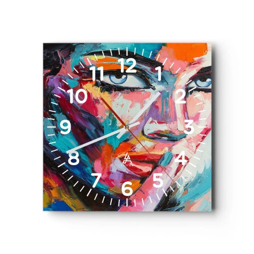 Ceas de perete - Ceas pe sticlă - Primul nostru secret - 40x40 cm