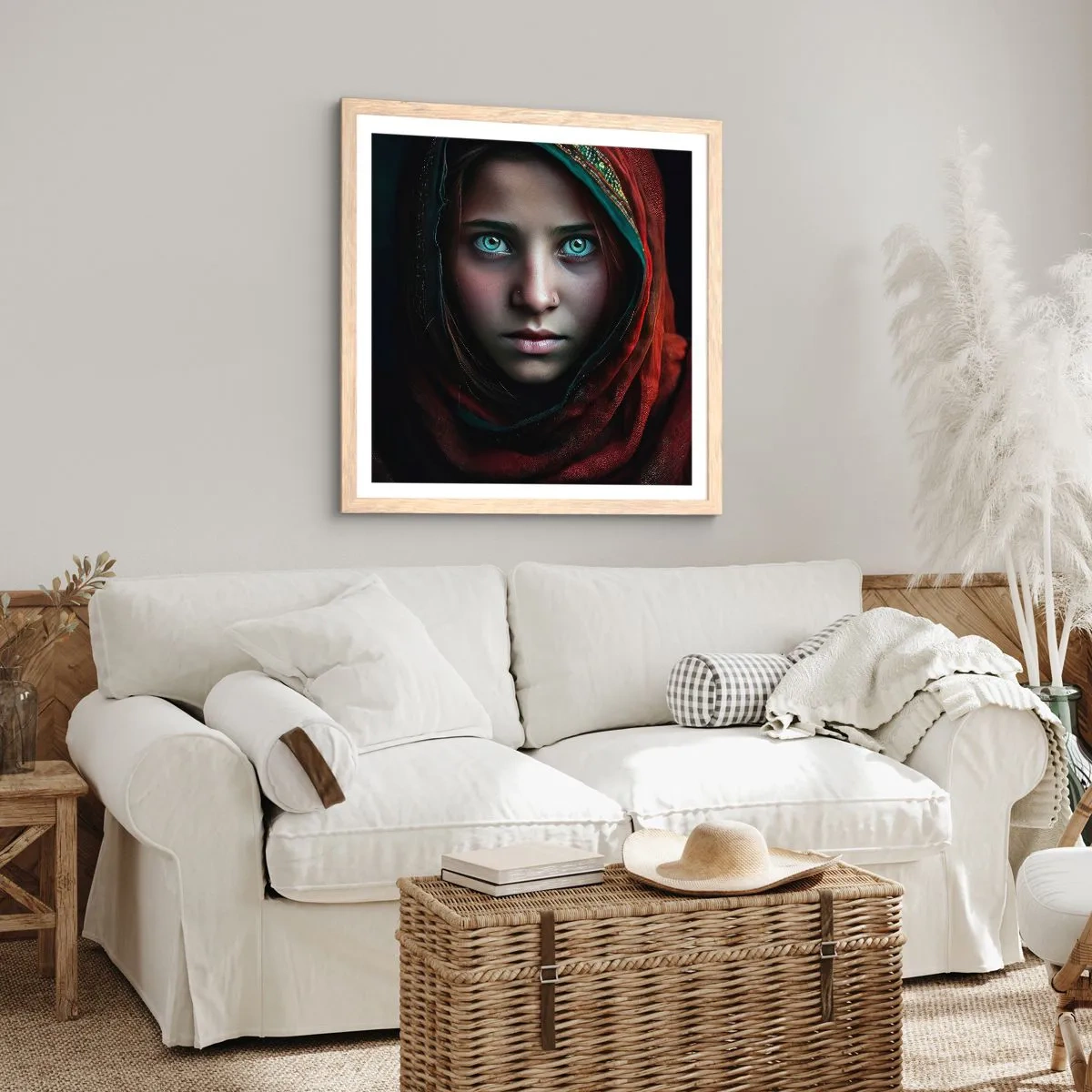 Poster în ramă de stejar deschis - Prințesa orientală - 40x40 cm